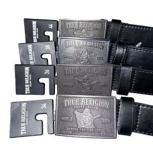 True Religion Leather Big T Buddha Belt